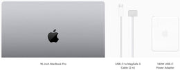Apple Late 2021 MacBook Pro with Apple M1 Pro chip 10-core CPU, 16-inch, 16GB RAM, 512GB SSD Storage, Space Gray