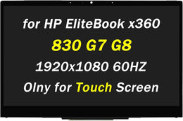 Replacement for HP EliteBook x360 830 G7 G8 M46066-001 M46061-001 M46064-001 M46065-001 M46060-001 60HZ 30PINS 1920x1080 13.3" LCD Touch Screen Laptop Display Assembly (Only for Touch Screen)
