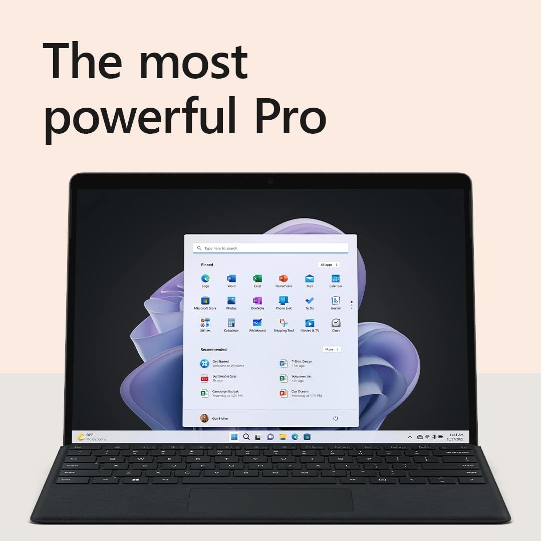 Microsoft Surface Pro 9, 13" 2-in-1 Tablet & Laptop, Thin & Lightweight, Fast Intel 12th Gen i7 Processor, 16GB Ram, 512GB Storage with Windows 11, Graphite Microsoft Copilot (Renewed)