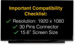 LCD Screen Replacement for HP EliteBook 850 G5 / 850 G6 15.6” 30 Pin