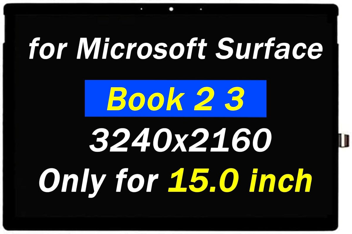 Replacement for Microsoft Surface Book 2 LCD Screen for Surface Book 3 Display 1792 Digitizer 1793 1813 (2017) 3240X2160 LCD Touch Screen Laptop Assembly (Only for 15 inch Screen)