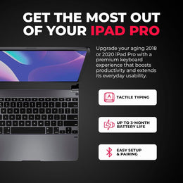 Brydge Keyboard 12.9 Pro (3rd Gen, 2018 Model) Adjustable nd Portable — Compatible with iPad Pro 3rd & 4th Gen (2018 & 2020, Space Gray)
