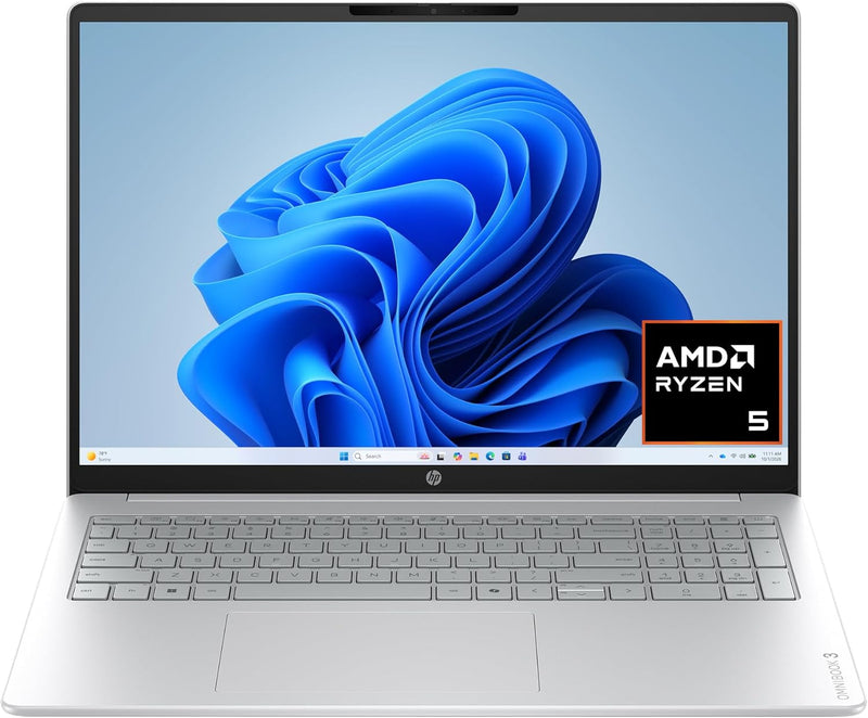 HP OmniBook 3 16-by0205dx inch Laptop PC, 2K Touchscreen, AMD Ryzen 5 40, 16 GB RAM, 256 GB SSD, AMD Radeon 610M GPU, Windows 11, Glacier Silver, D10E8UA, 199896019644 BRAND NEW