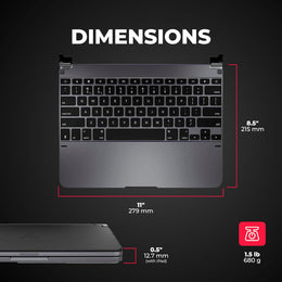 Brydge Keyboard 12.9 Pro (3rd Gen, 2018 Model) Adjustable nd Portable — Compatible with iPad Pro 3rd & 4th Gen (2018 & 2020, Space Gray)